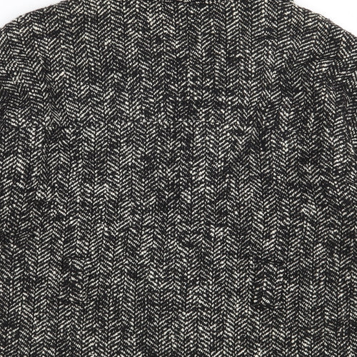 MNG SUIT Womens Black Herringbone  Jacket  Size L