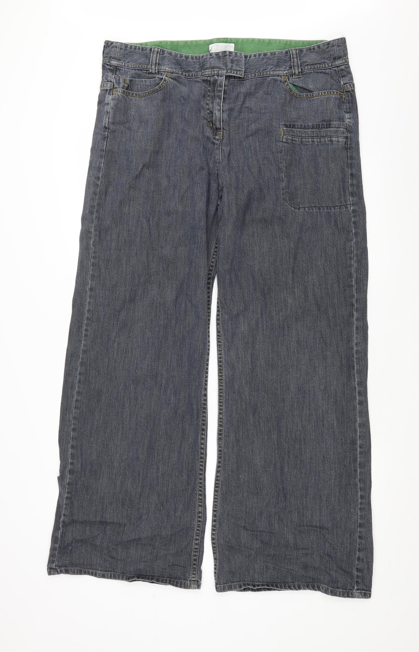 Toast Womens Blue  Denim Wide-Leg Jeans Size 18 L31 in