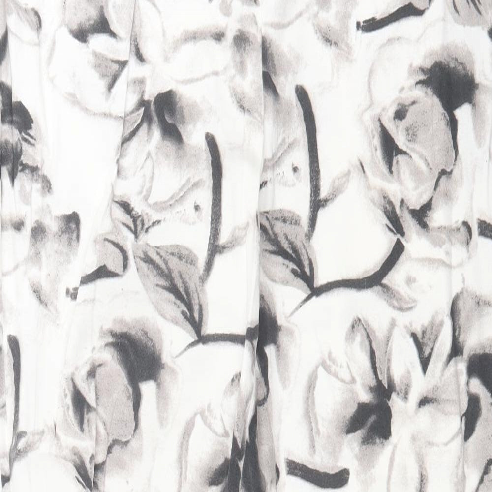 ET VOUS Womens White Floral  Trousers  Size 12 L24 in