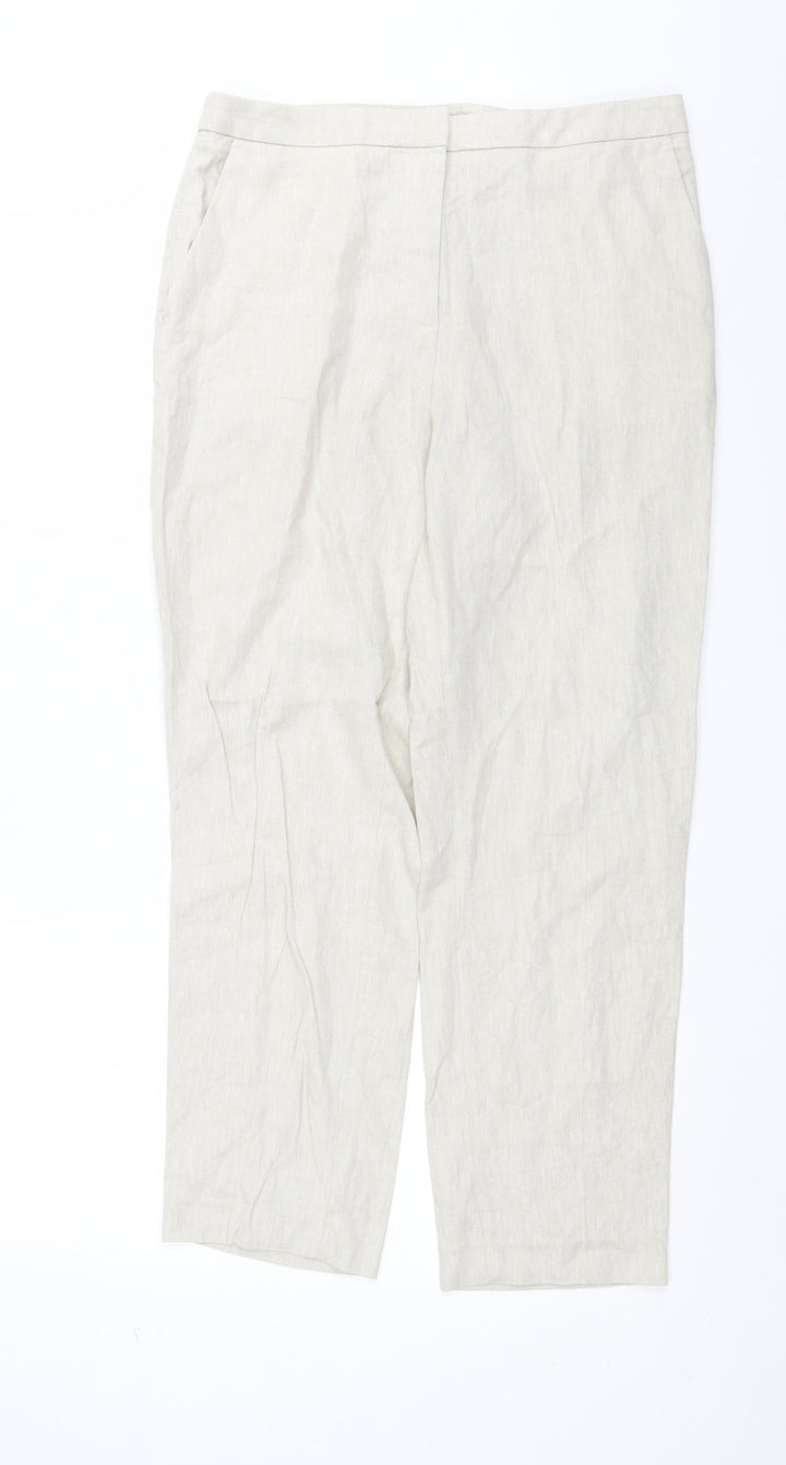 H&M Womens Beige   Trousers  Size 12 L27 in