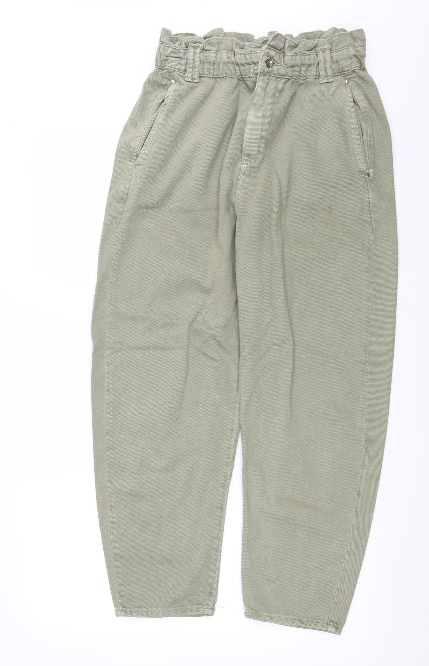 Zara Womens Green  Denim Mom Jeans Size 12 L25 in
