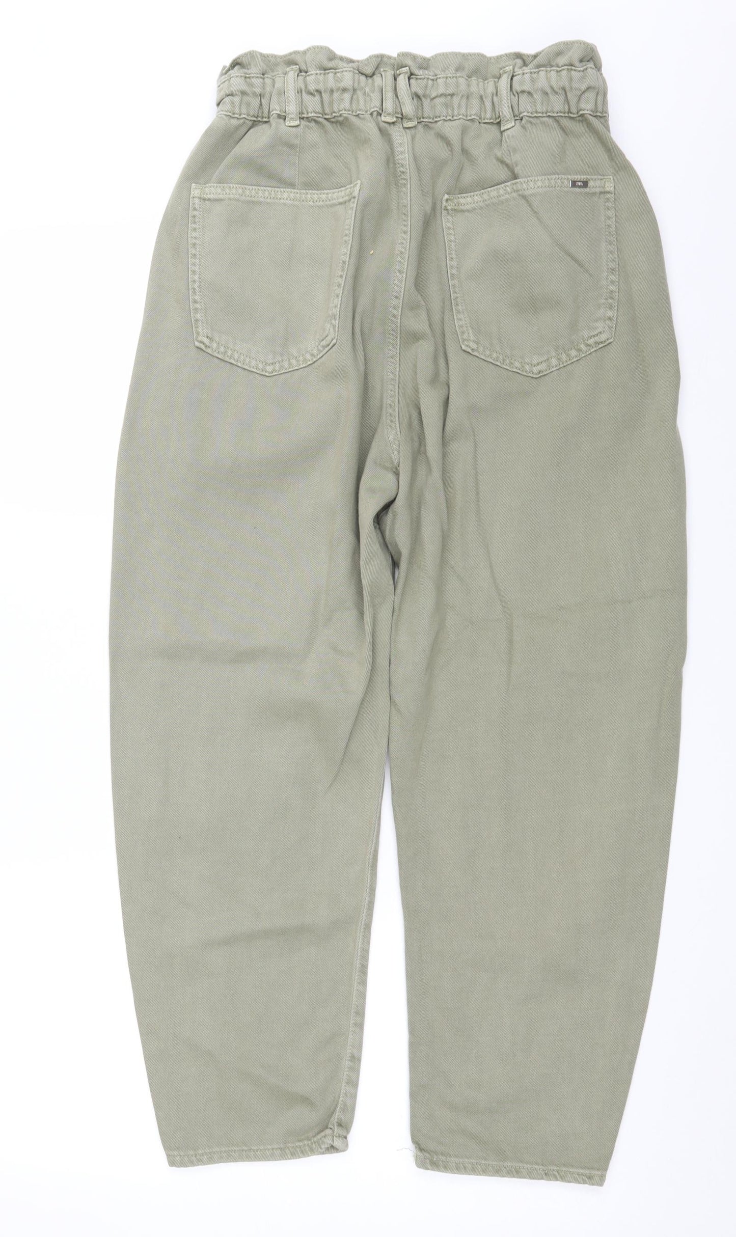 Zara Womens Green  Denim Mom Jeans Size 12 L25 in