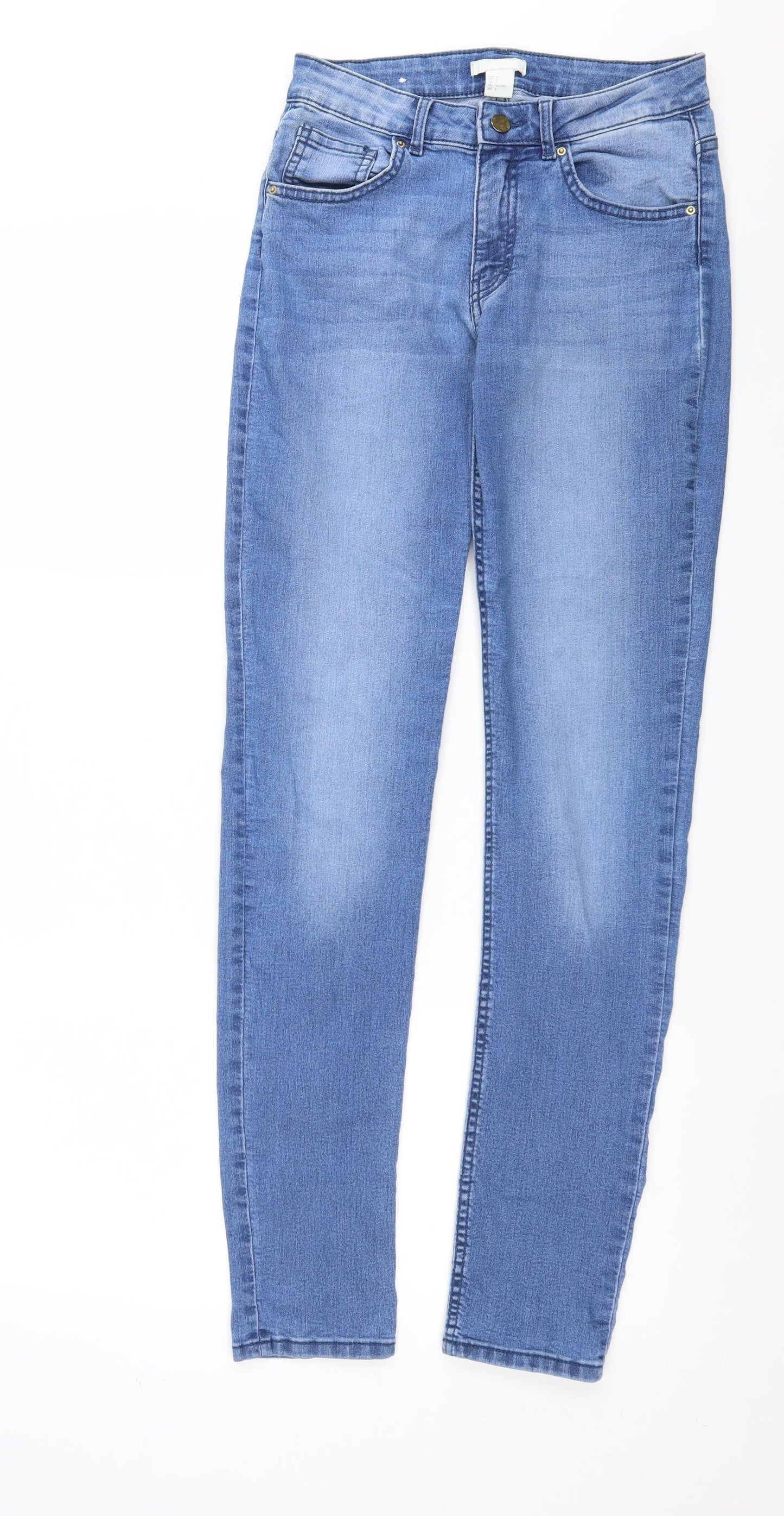 H&M Womens Blue  Denim Skinny Jeans Size 8 L31 in