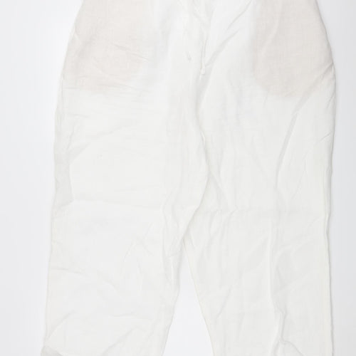 Vivid Womens White   Cropped Trousers Size XS L24 in