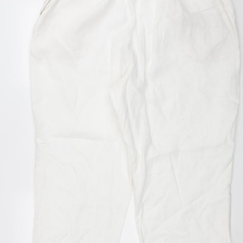 Vivid Womens White   Cropped Trousers Size XS L24 in