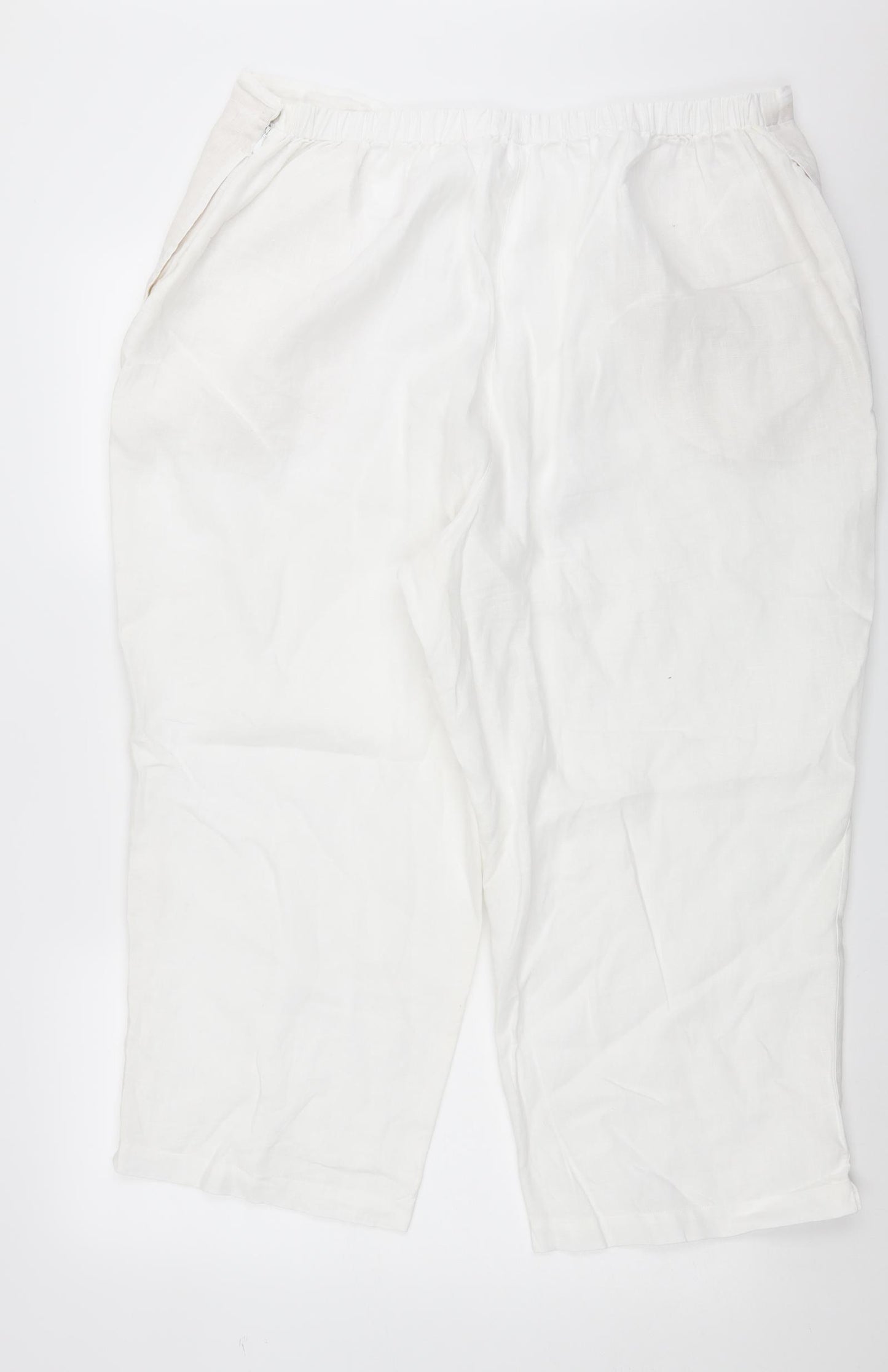 Vivid Womens White   Cropped Trousers Size XS L24 in