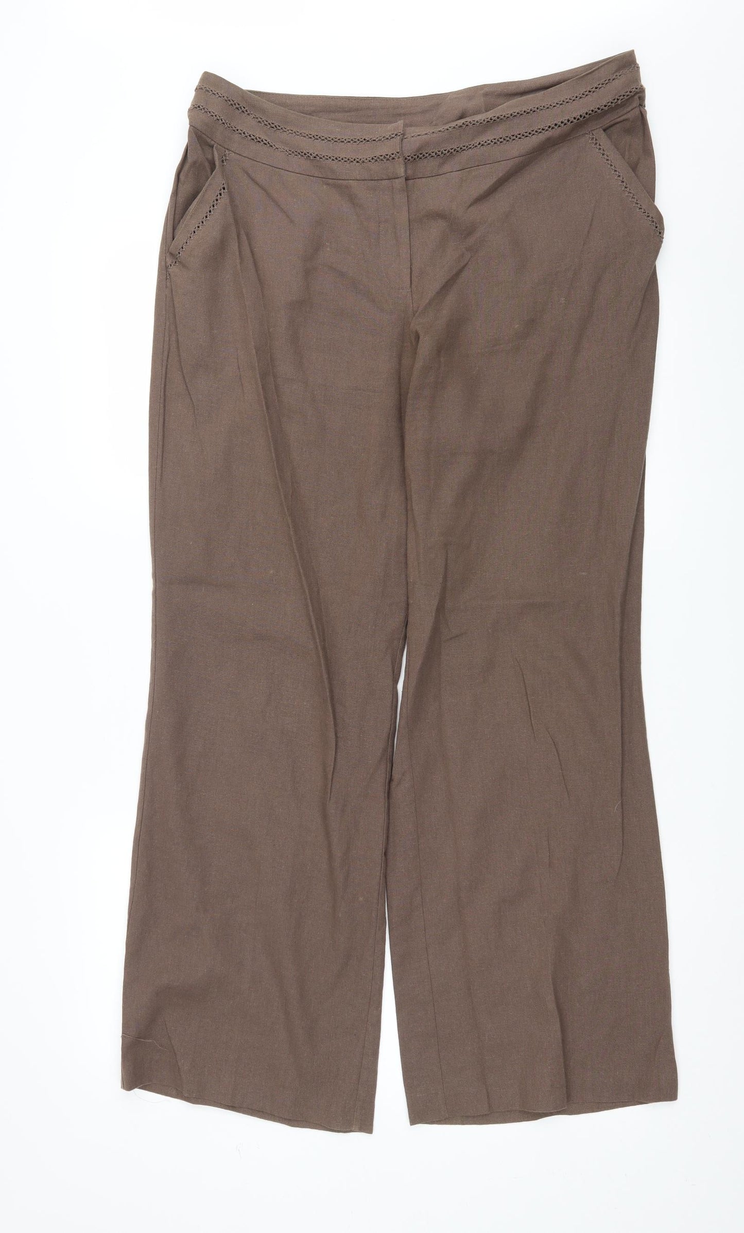 BHS Womens Brown   Trousers  Size 16 L29 in