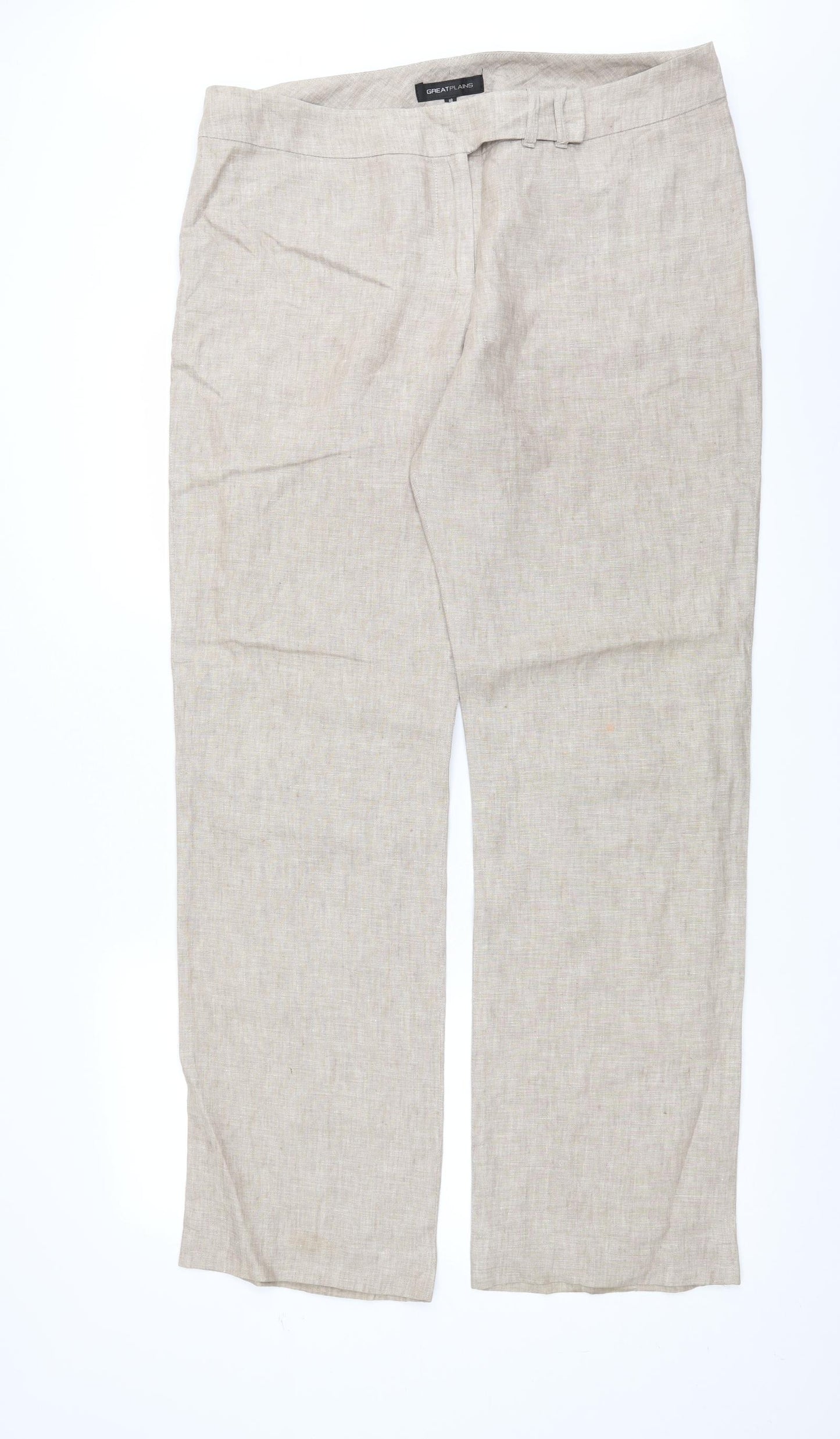 GREAT PLAINS Womens Beige   Trousers  Size 16 L33 in