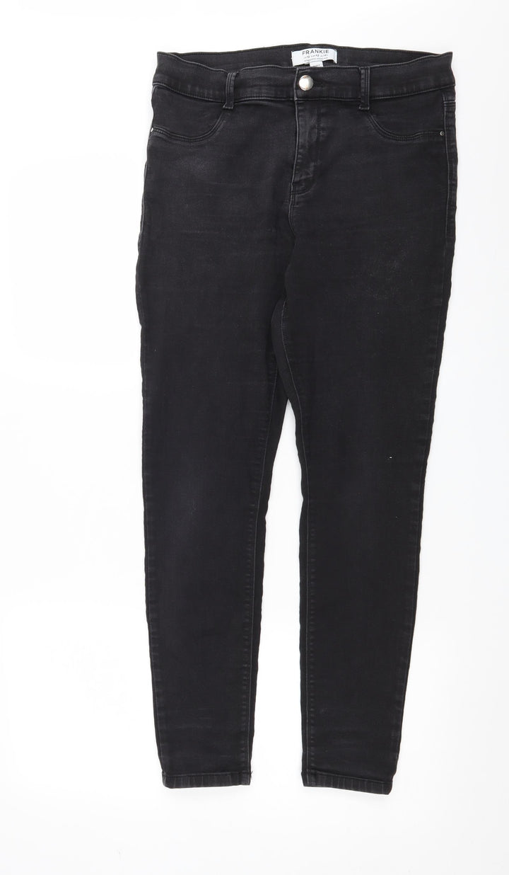 Dorothy Perkins Womens Black  Denim Skinny Jeans Size 14 L28 in