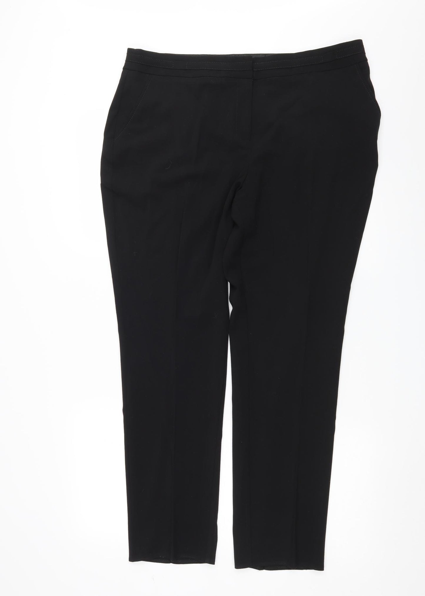 M&Co Womens Black   Trousers  Size 16 L29 in