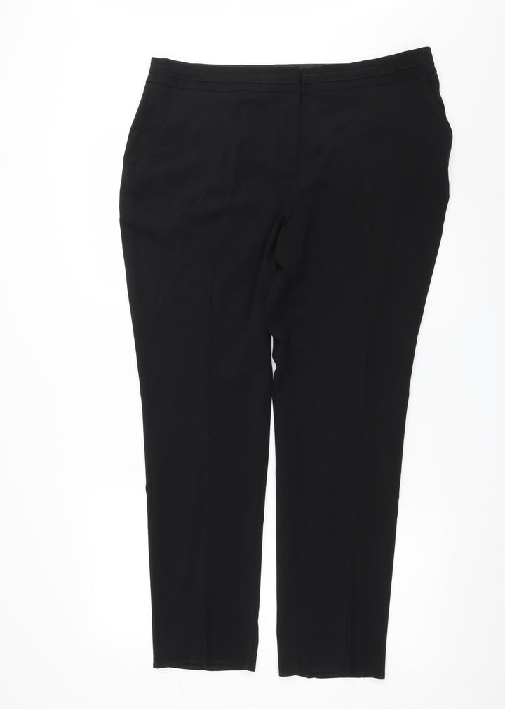 M&Co Womens Black Trousers Size 16 L29 in