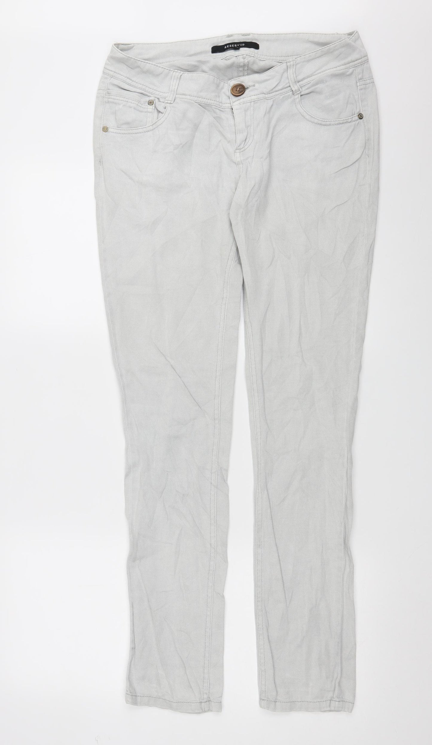 RESERVED Womens Grey  Denim Skinny Jeans Size 10 L32 in