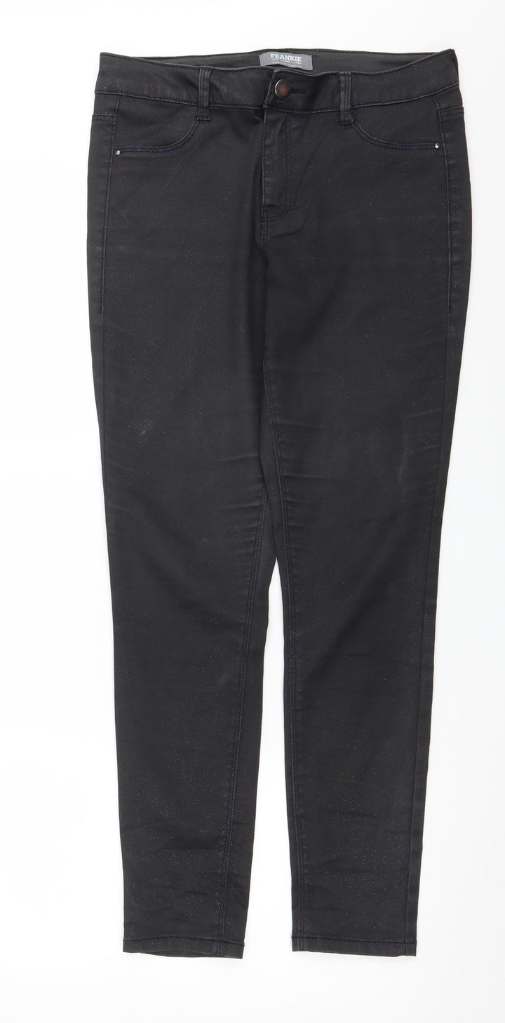 Dorothy Perkins Womens Black Denim Skinny Jeans Size 12 L29 in - glittery