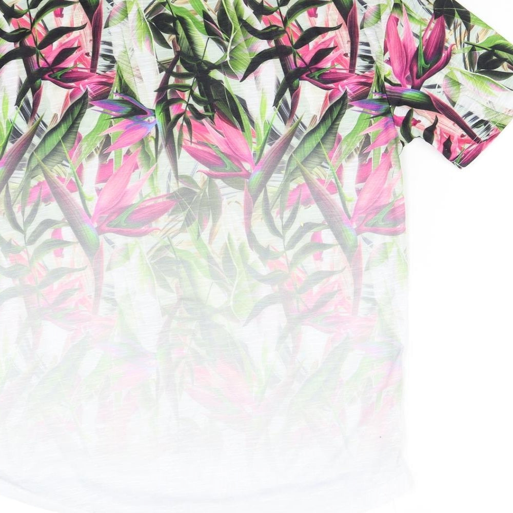 Primark Mens Multicoloured Floral   T-Shirt Size XS  - California