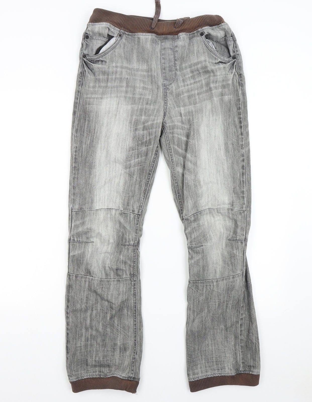 M&S Boys Grey  Denim Straight Jeans Size 14 Years