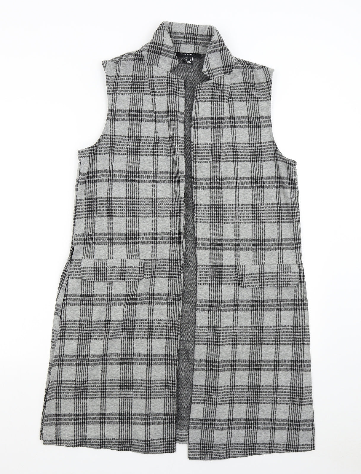 Primark Womens Grey Check  Gilet Waistcoat Size 16