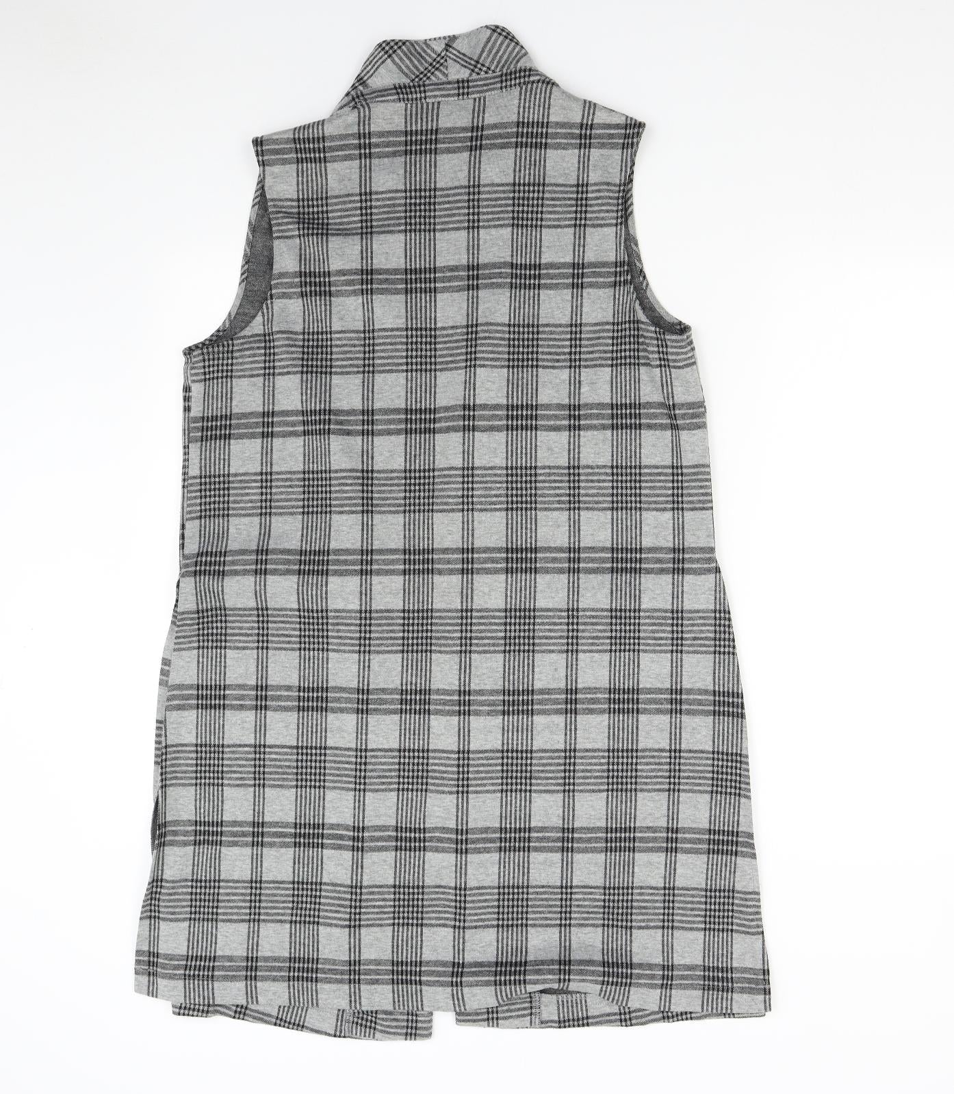 Primark Womens Grey Check  Gilet Waistcoat Size 16