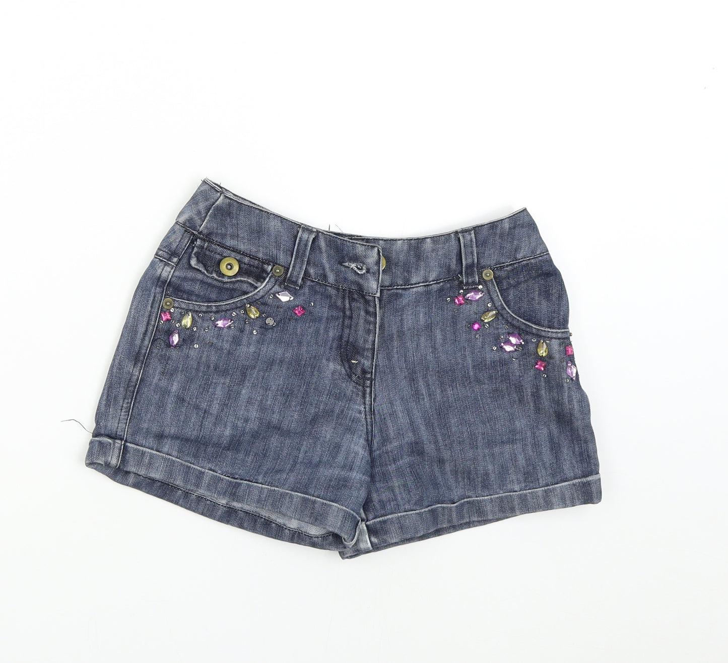 Matalan Girls Blue  Denim Hot Pants Shorts Size 10-11 Years