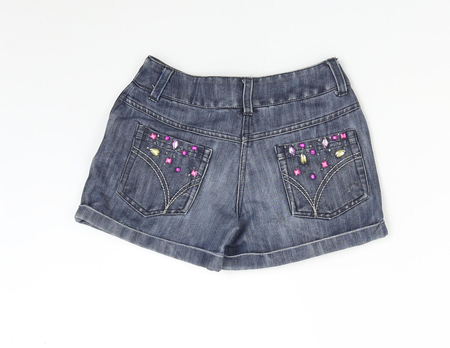 Matalan Girls Blue  Denim Hot Pants Shorts Size 10-11 Years