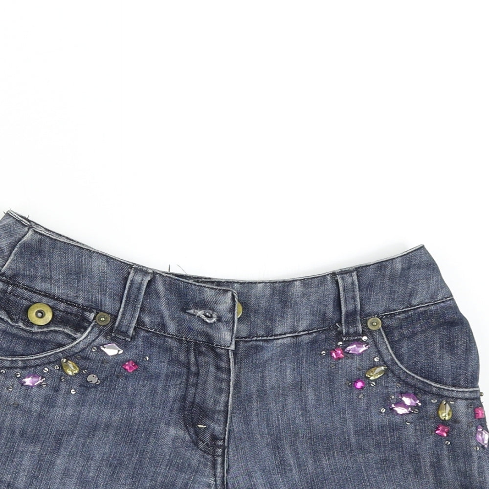 Matalan Girls Blue  Denim Hot Pants Shorts Size 10-11 Years