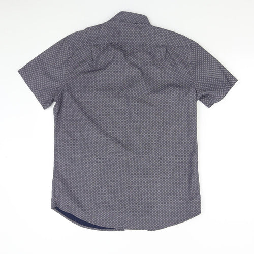 George Mens Blue Geometric   Button-Up Size 15.5