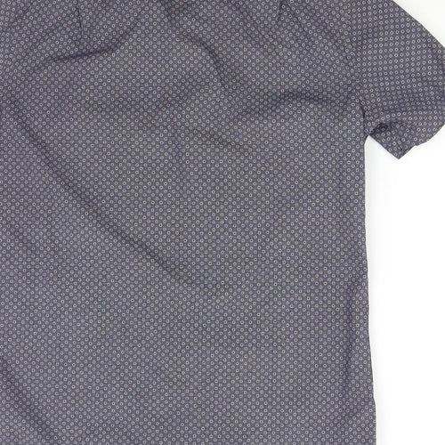 George Mens Blue Geometric   Button-Up Size 15.5