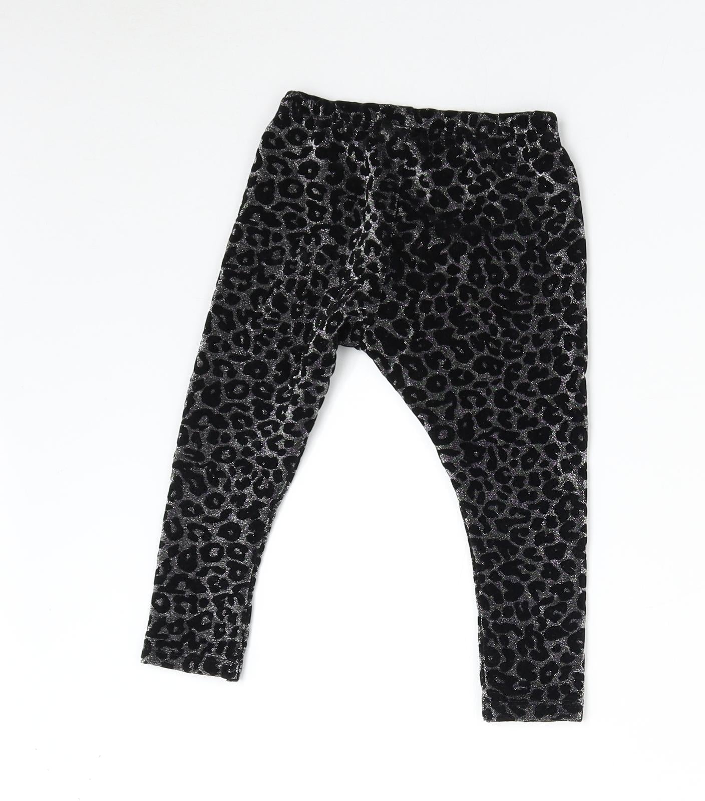 TU Girls Black Animal Print  Jogger Trousers Size 3 Years