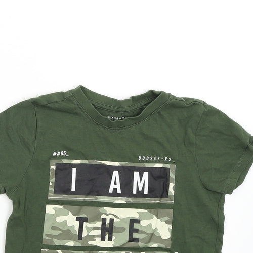 Primark Boys Green   Basic T-Shirt Size 3-4 Years