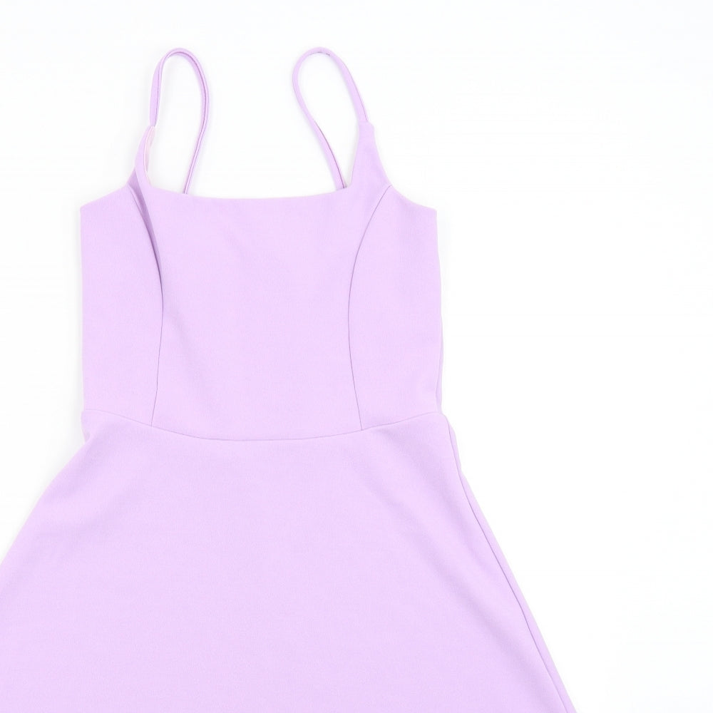 Boohoo Womens Purple   Fit & Flare  Size 8