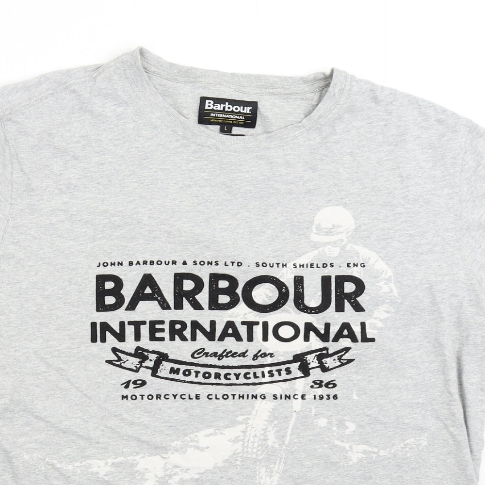 Barbour Mens Grey    T-Shirt Size L