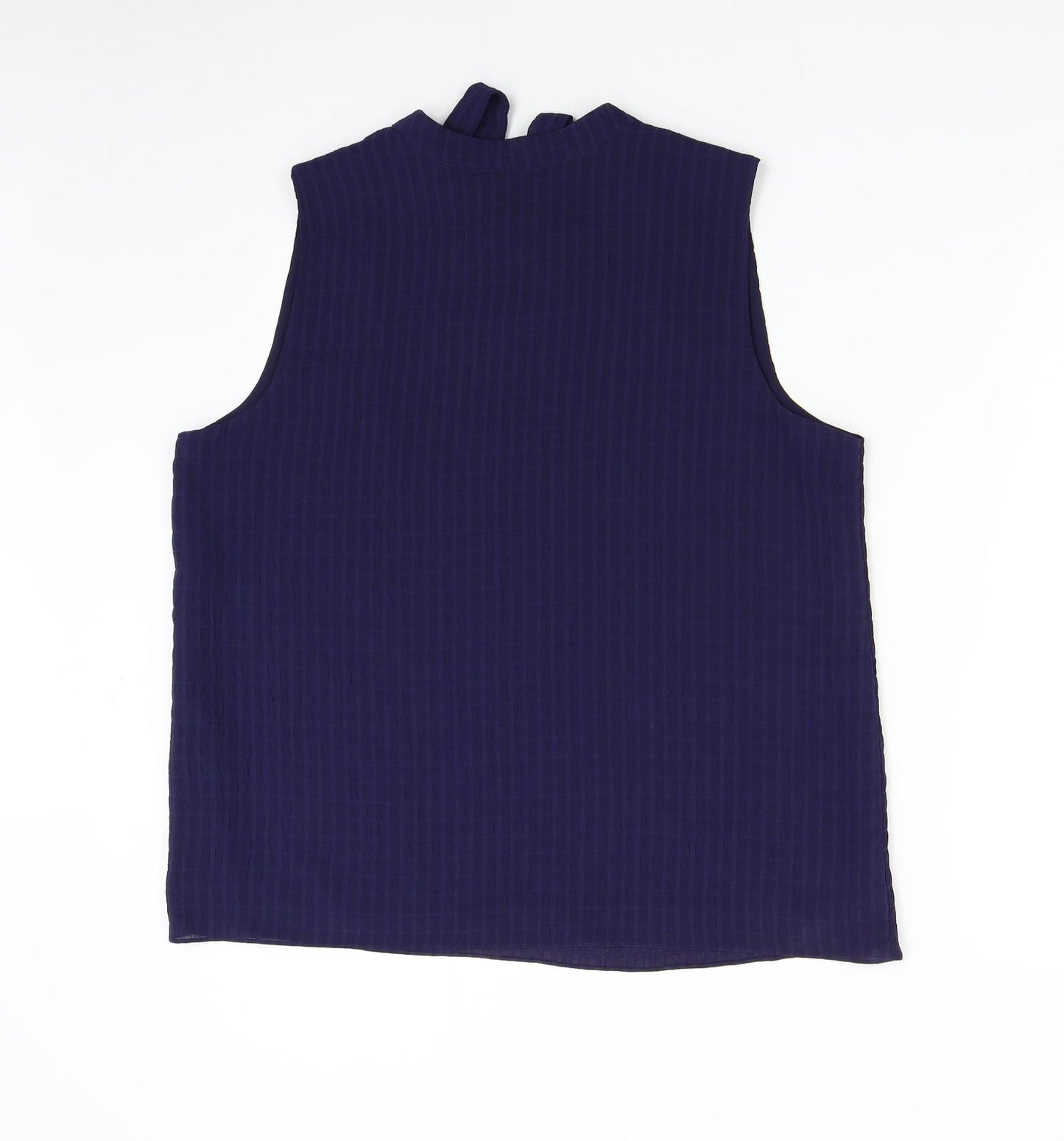 F&F Womens Blue   Basic Blouse Size 16  - Pussy Bow
