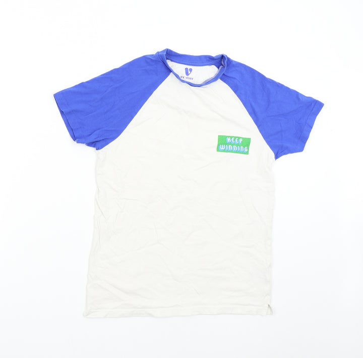 Very Boys White   Basic T-Shirt Size 13 Years  - Keep Winning