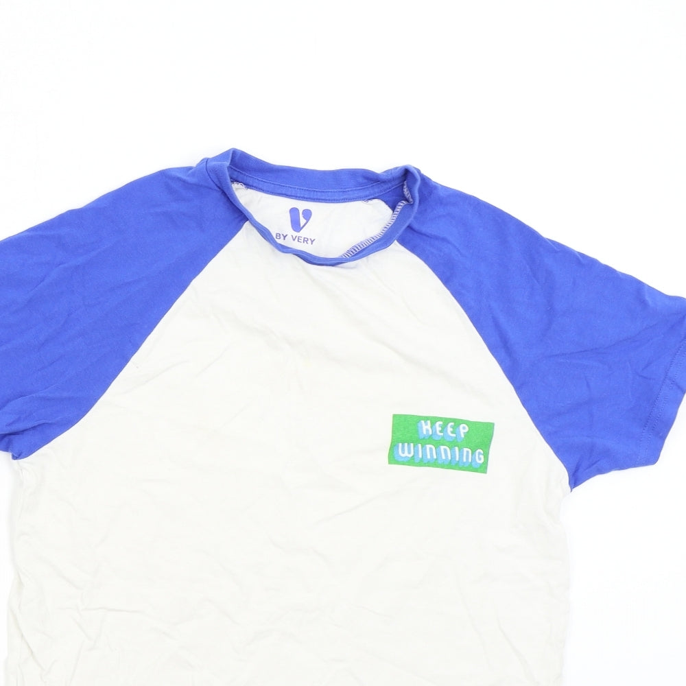 Very Boys White   Basic T-Shirt Size 13 Years  - Keep Winning