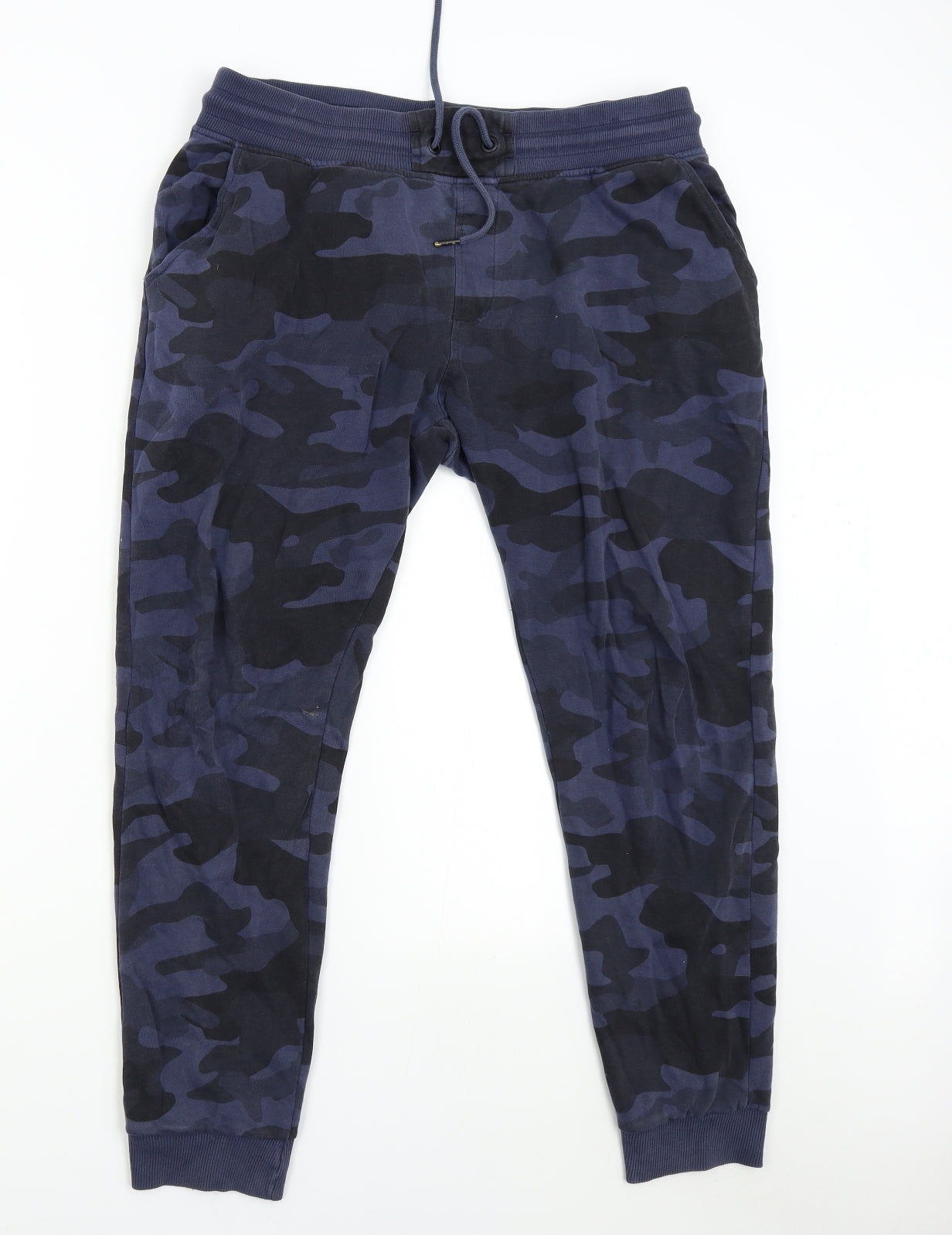 F&F Mens Blue Camouflage  Sweatpants Trousers Size L L29 in