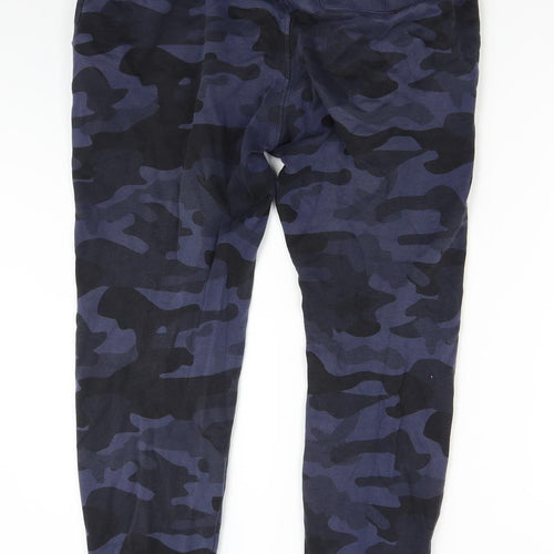 F&F Mens Blue Camouflage  Sweatpants Trousers Size L L29 in