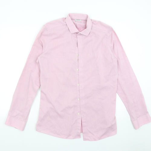 NEXT Mens Pink    Button-Up Size 16.5