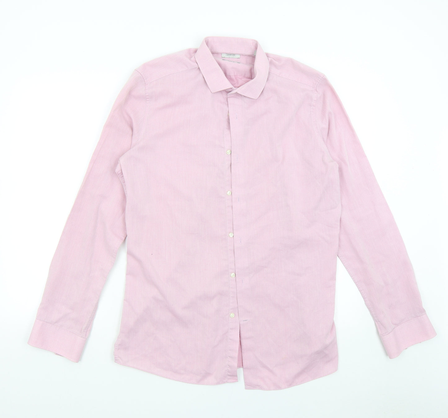 NEXT Mens Pink    Button-Up Size 16.5