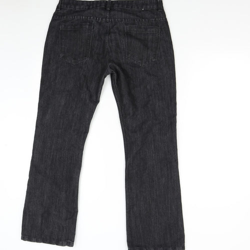Primark Mens Black  Denim Bootcut Jeans Size 32 L30 in