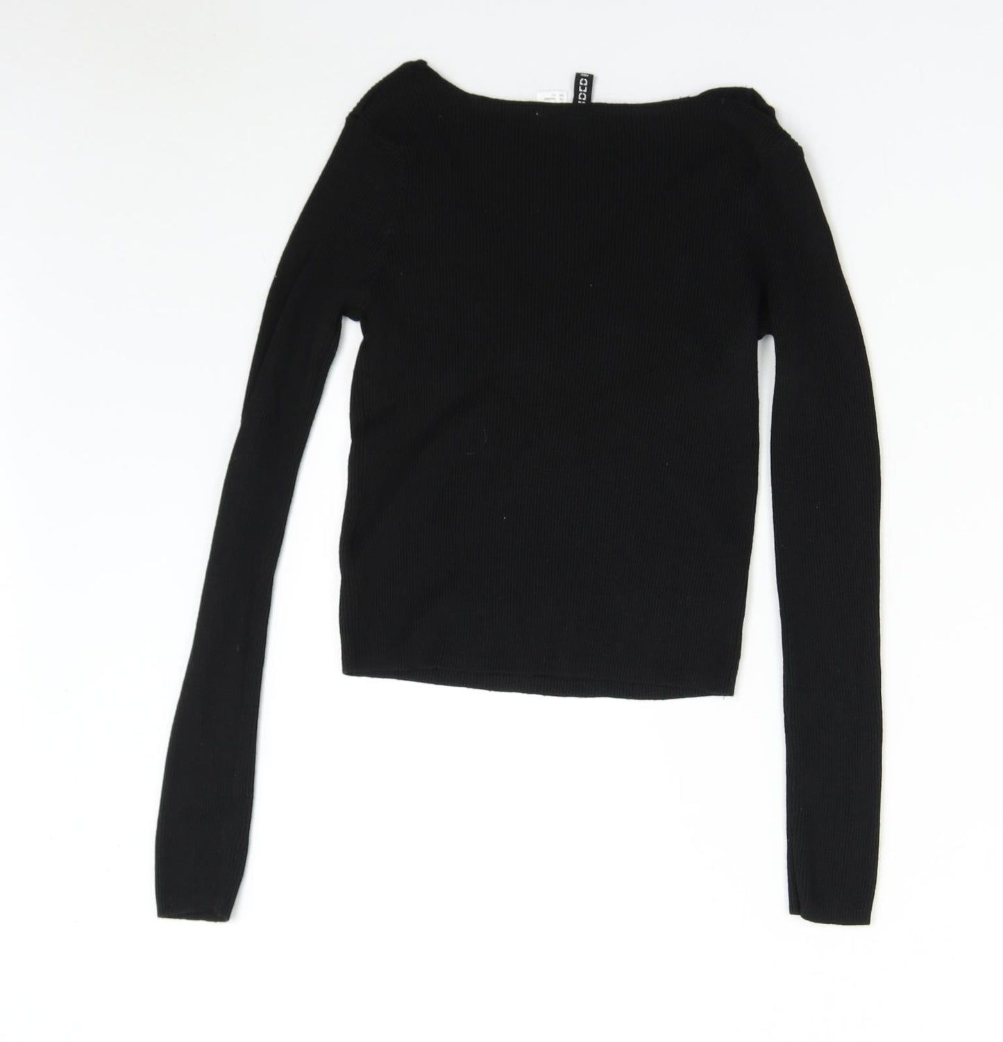 H&M Girls Black  Knit Pullover Jumper Size S