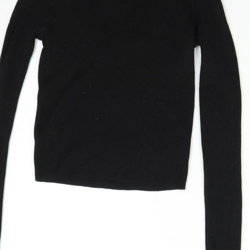 H&M Girls Black  Knit Pullover Jumper Size S