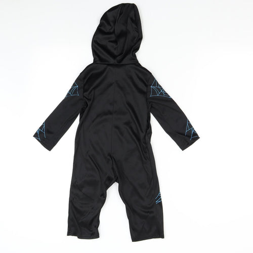 Morrisons Boys Black   Coverall One-Piece Size 12-18 Months  - Glow Skeleton Halloween Costume