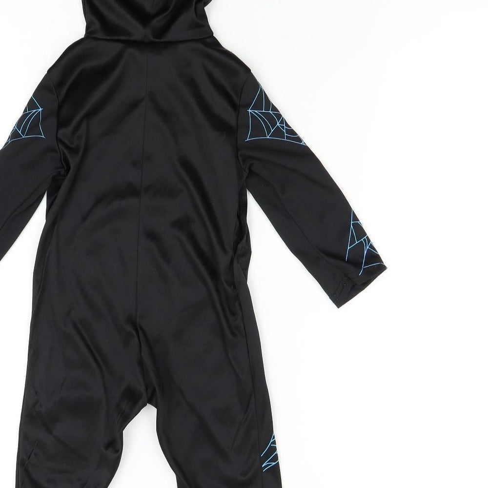 Morrisons Boys Black   Coverall One-Piece Size 12-18 Months  - Glow Skeleton Halloween Costume