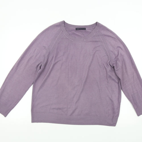 M&S Mens Purple  Knit Pullover Jumper Size L