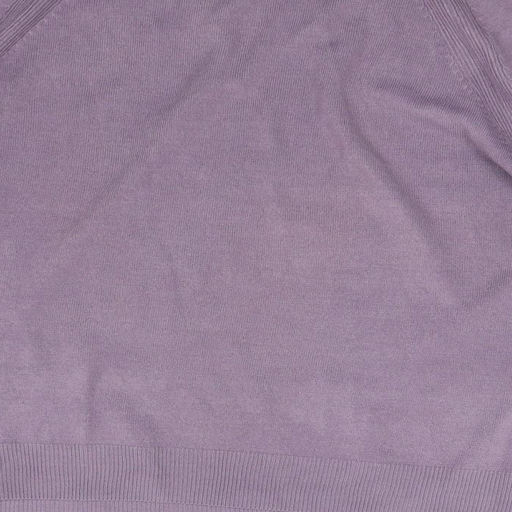M&S Mens Purple  Knit Pullover Jumper Size L
