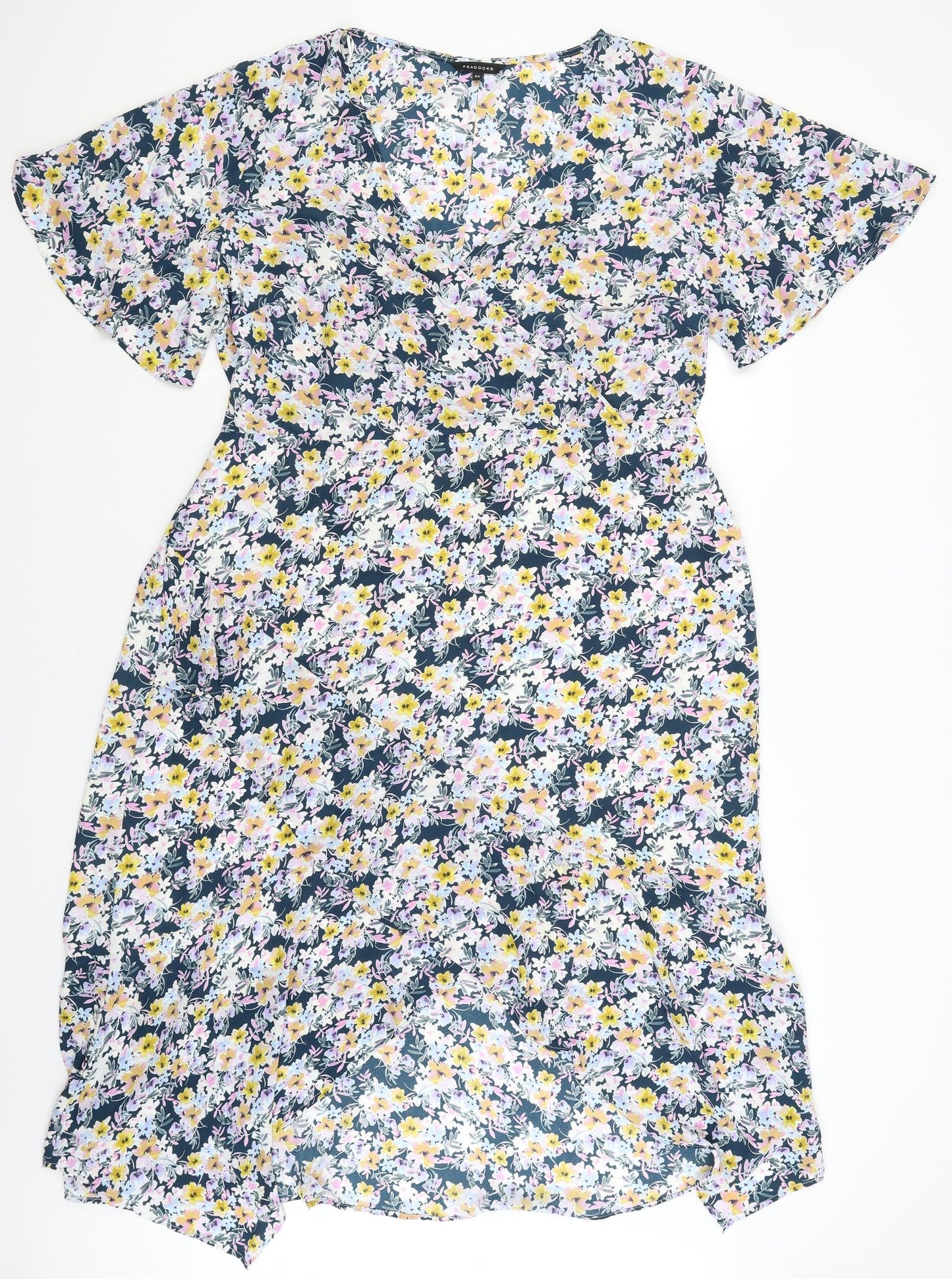 Peacocks Womens Black Floral  Fit & Flare  Size 22