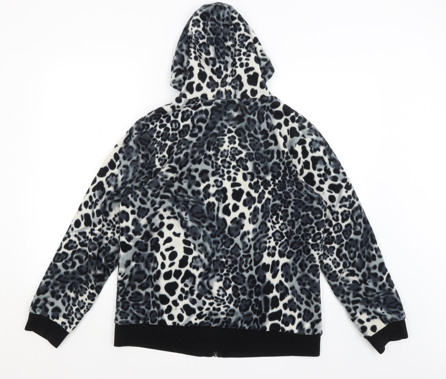 Preworn Womens Grey Animal Print  Full Zip Hoodie Size M