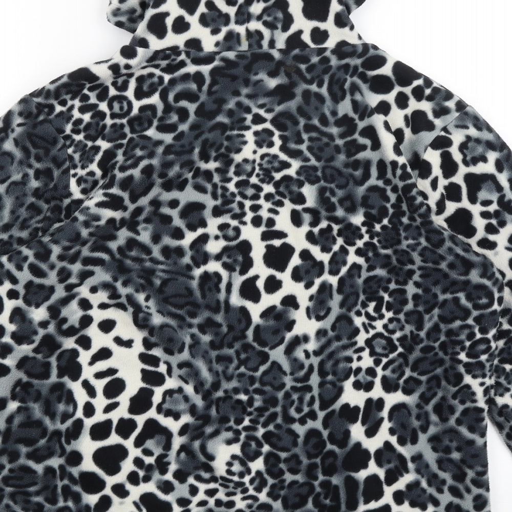 Preworn Womens Grey Animal Print  Full Zip Hoodie Size M