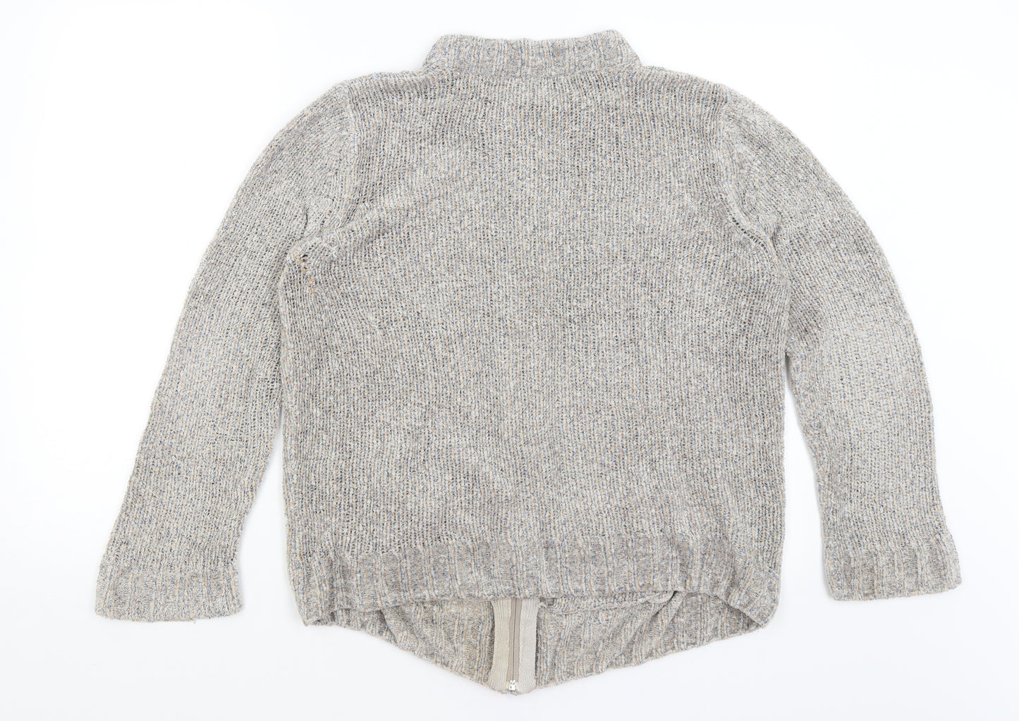 BM Collection Womens Grey   Full Zip Jumper Size M