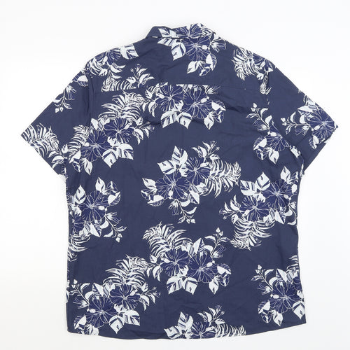 Burton Mens Blue Floral   Button-Up Size XL