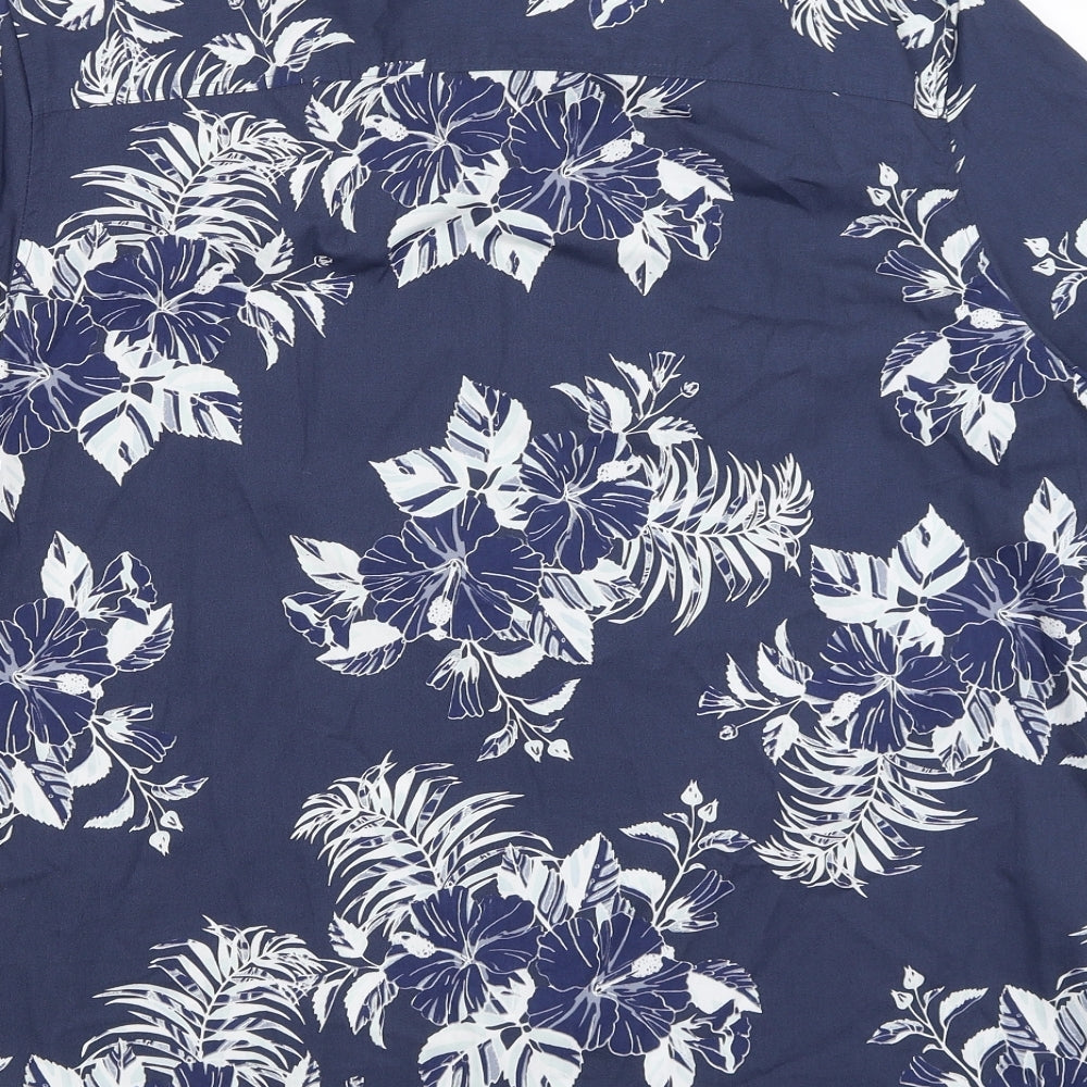 Burton Mens Blue Floral   Button-Up Size XL